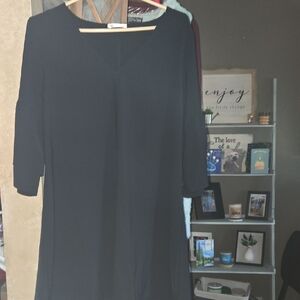 Cupshe Black V-Neck 3/4 Sleeve Tunic Dress